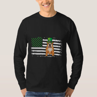セントパトリックSデイ米国アイルランド国旗のブルフランスのドッグラブ Tシャツ
