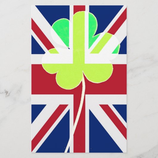 セントパトリックShamrock Clover UK国旗アイルランド 便箋 (正面)