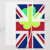 セントパトリックShamrock Clover UK国旗アイルランド 便箋 (正面/裏面)