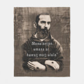 セントパドレピオカトリックサンフィリピン引用文 フリースブランケット (正面)