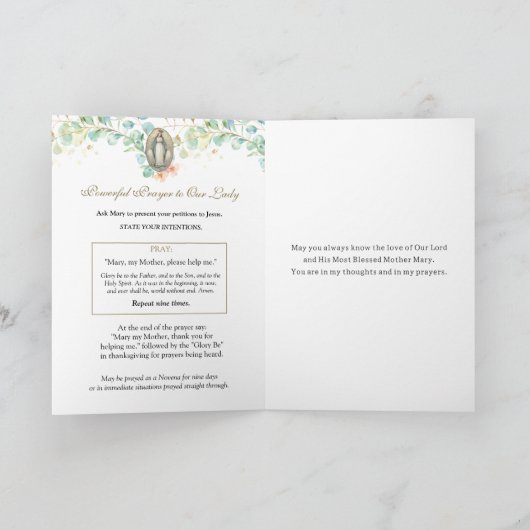 セントパドレピオ祈りの言葉へヴァージンメアリーフローラ カード (内部)