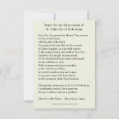 セントパドレピオ祈りの言葉カトリック司祭バラ 招待状 (裏面)