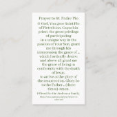 セントパドレピオ祈りの言葉カード コーリングカード (裏面)