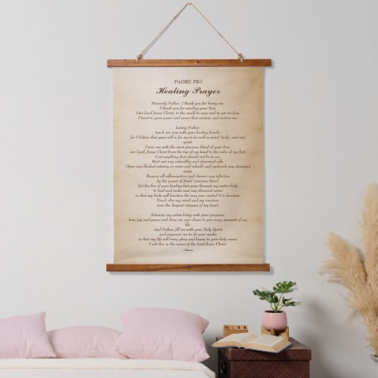 セントパドレピオ祈りの言葉for Healing 吊り下げ型タペストリー (寝室)