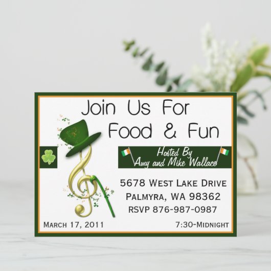 セントパーソナライズされた·パトリックズ·デイ·パーティの招待状 招待状 (スタンド正面)