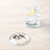セントパーソナライズされた・ベルナルド結婚・ドッグ ラウンドペーパーコースター (インサイチュ)
