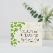 セントパーチックデイアイリッシュ賛美の緑のシャムロック ポストカード (スタンド正面)