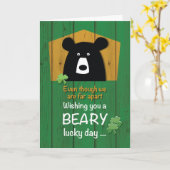 セントパ遠くにトリックの日にBear & Shamrocks カード (黄色い花)