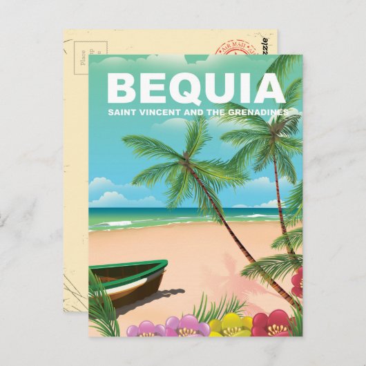 セントビンセントおよびグレナディーン諸島のベキア島 ポストカード (正面/裏面)
