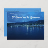 セントビンセントおよびグレナディーン諸島の夜 ポストカード (正面/裏面)