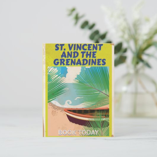 セントビンセントおよびグレナディーン諸島の旅行のポスター ポストカード (スタンド正面)