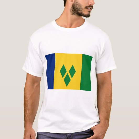 セントビンセントおよびグレナディーン諸島の旗 Tシャツ (正面)