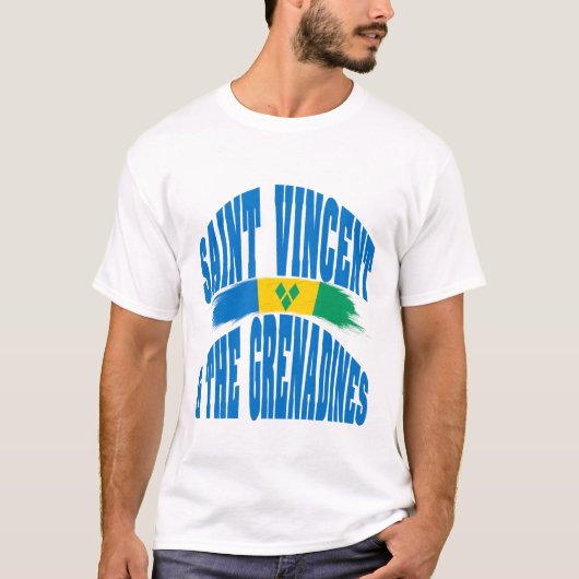 セントビンセントおよびグレナディーン諸島の旗 Tシャツ (正面)