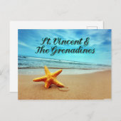セントビンセントおよびグレナディーン諸島ヒトデ ポストカード (正面/裏面)
