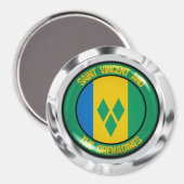 セントビンセントおよびグレナディーン諸島ラウンドエンブレム マグネット (正面/裏面)