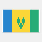 セントビンセントおよびグレナディーン諸島国旗のシール 長方形シール (正面)