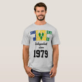 セントビンセントおよびグレナディーン諸島国旗の独立 Tシャツ (正面フル)