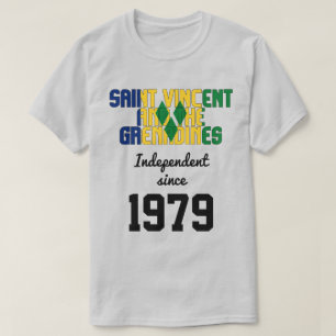 セントビンセントおよびグレナディーン諸島国旗の独立 Tシャツ