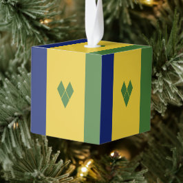 セントビンセントおよびグレナディーン諸島国旗 キューブオーナメント