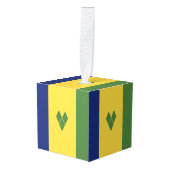 セントビンセントおよびグレナディーン諸島国旗 キューブオーナメント (正面アングル)