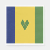 セントビンセントおよびグレナディーン諸島国旗 スタンダードランチョンナプキン (正面)