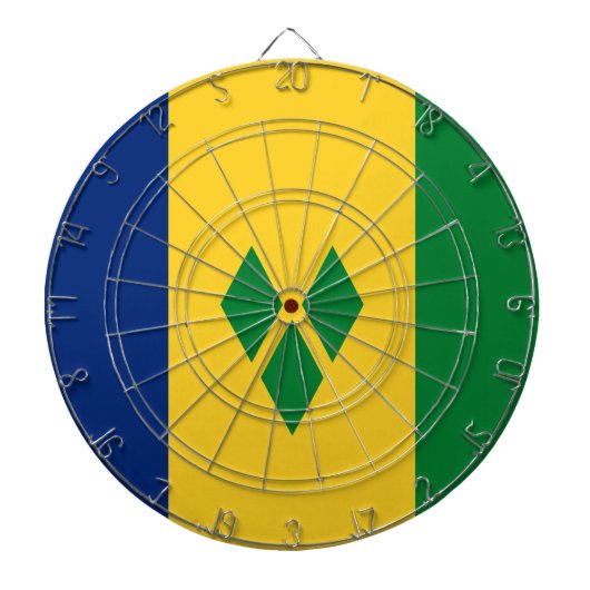 セントビンセントおよびグレナディーン諸島国旗 ダーツボード (正面)