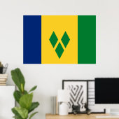 セントビンセントおよびグレナディーン諸島国旗 ポスター (ホームオフィス)