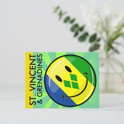 セントビンセントおよびグレナディーン諸島国旗 ポストカード (スタンド正面)
