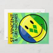セントビンセントおよびグレナディーン諸島国旗 ポストカード (正面/裏面)