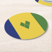 セントビンセントおよびグレナディーン諸島国旗 ラウンドペーパーコースター (アングル)