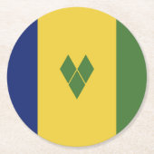 セントビンセントおよびグレナディーン諸島国旗 ラウンドペーパーコースター (正面)