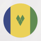 セントビンセントおよびグレナディーン諸島国旗 ラベル (デザイン1)