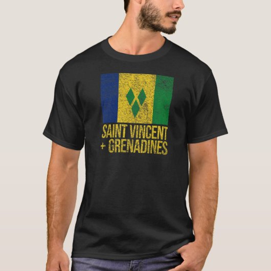 セントビンセントおよびグレナディーン諸島国旗 Tシャツ (正面)