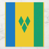 セントビンセントおよびグレナディーン諸島国旗Tシャツ ワインラベル (シングルラベル)