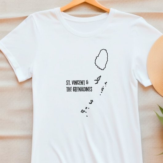 セントビンセントおよびグレナディーン諸島地図の概要 Tシャツ