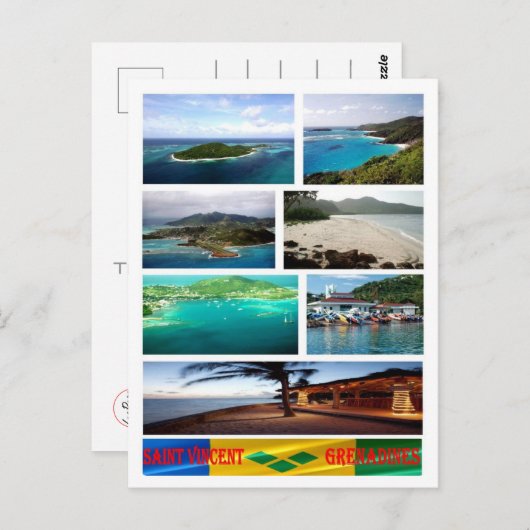 セントビンセントおよびグレナディーン諸島 – モザイク –  ポストカード (正面/裏面)