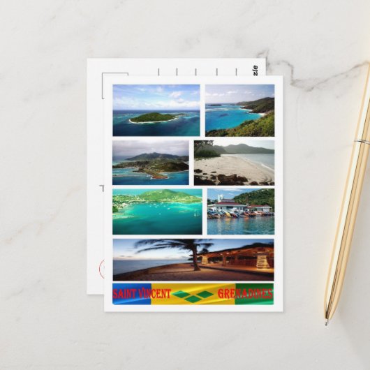 セントビンセントおよびグレナディーン諸島 – モザイク –  ポストカード (正面/裏面インサイチュ)