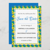 セントビンセントの愛国的なカスタムウェディングセレブレーション セーブザデート (正面/裏面)