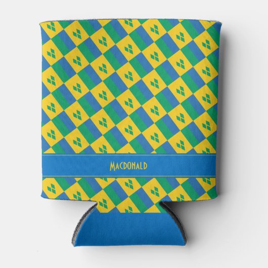 セントビンセントグレナディーンパーソナライズされた州旗 缶クーラー (正面)