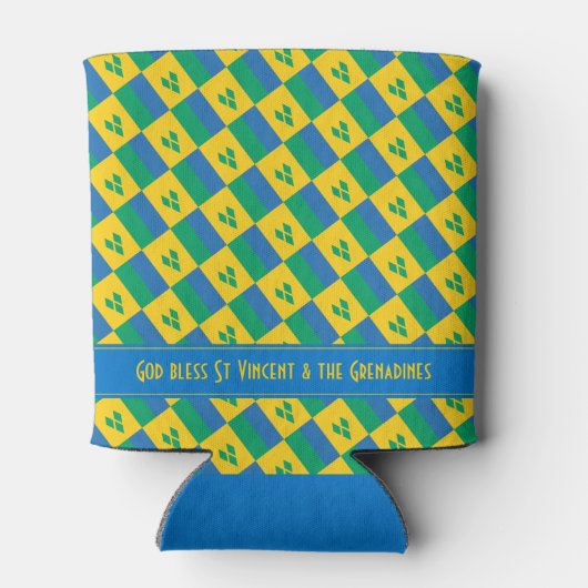 セントビンセントグレナディーンパーソナライズされた州旗 缶クーラー (裏面)