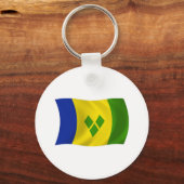 セントビンセントグレナディーン国旗のキーチェーン キーホルダー (正面)