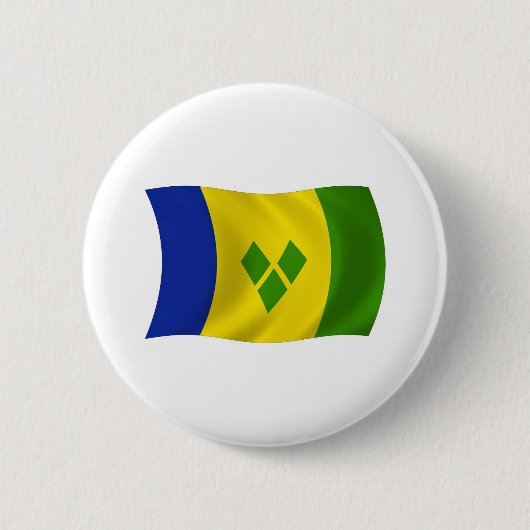 セントビンセントグレナディーン国旗のボタン 缶バッジ (正面)
