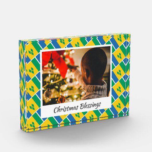 セントビンセントモダンフラッグのクリスマス記念品 フォトブロック (左)