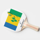 セントビンセント国旗と地図パーソナライズされた 卓球ラケット (横)