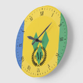 セントビンセント国旗 ラージ壁時計 (傾斜)