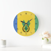 セントビンセント国旗 ラージ壁時計 (ホーム)