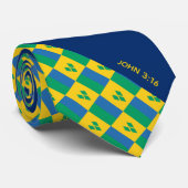 セントビンセント聖なる書物、 経典ジョン3:16青 ネクタイ (ロール)
