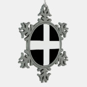 セントピラン国旗/コーンウォール国旗 スノーフレークピューターオーナメント (左)