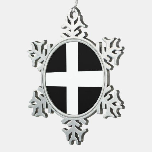 セントピラン国旗/コーンウォール国旗 スノーフレークピューターオーナメント (右)