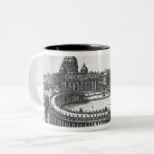 セントピーターのスクエアのためのBerniniの元の計画 ツートーンマグカップ (正面左)